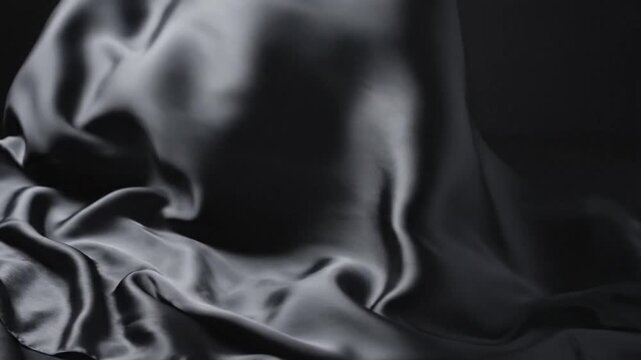 Silky Fabric Falling in Dark Room Ambient Lighting