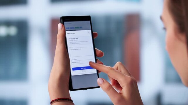 Woman Uses Smart Phone