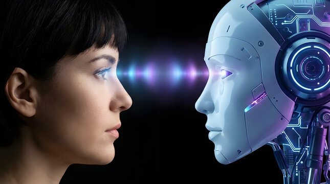 Human and Robot Eye Contact in Futuristic Technology Setting