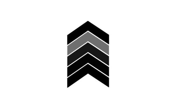Direction concept, arrow icon, arrows indicates the direction of the overlay video layer.