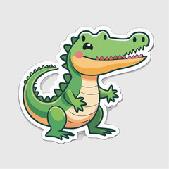 Fototapeta premium Cute Cartoon Alligator Sticker