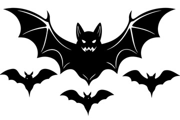 Naklejka premium Halloween bat icon vector, Halloween bat vector illustration, bat icon black symbol 