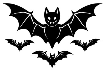 Naklejka premium Halloween bat icon vector, Halloween bat vector illustration, bat icon black symbol 