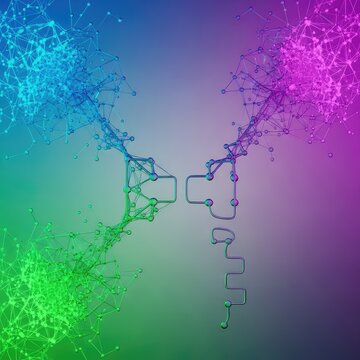 Abstract conceptual background showing complex data structures and reduced forms, visualizing thought and complex reduction, modern, image, symbolic