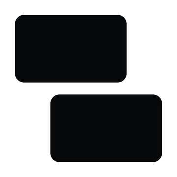 Minimalist black rectangle duo icons for user interface design and layout organization.