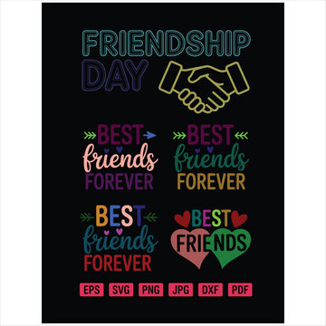 Black background with colorful friends forever text