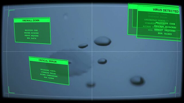 Breach notice appearing at top-right, HUD alerts multiplying around crosshair, signaling breach