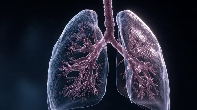 Detailed 3D Animation of Human Lungs and Bronchial Tree for Medical and Educational Purposes.