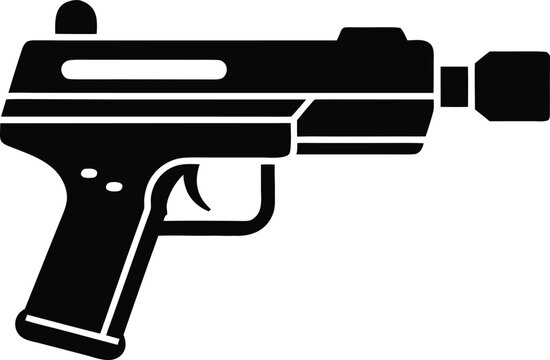 Submachine gun weapon with suppressor vector image