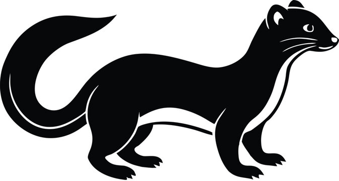 weasel animal silhouette side view graphic