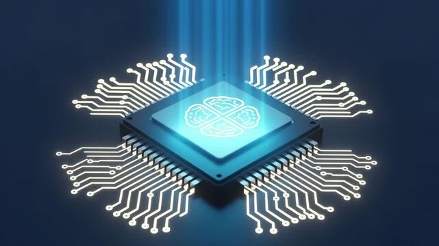 Cybernetic Core: A futuristic and high-tech image, the central processing unit glows, radiating the essence of innovation.