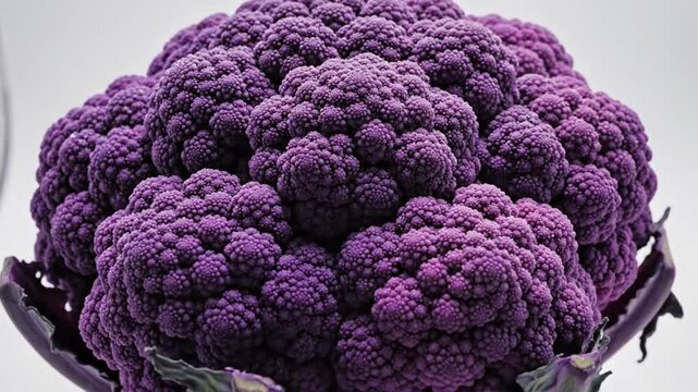Vibrant Purple Cauliflower Isolated on White