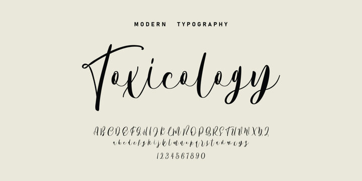 signature Font Calligraphy Logotype Script Brush Font Type Font lettering handwritten. Minimal modern urban fonts for logo, brand etc. Typography typeface uppercase lowercase and number. vector