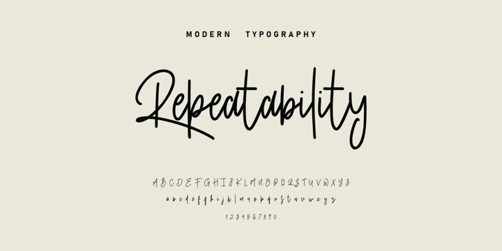 signature Font Calligraphy Logotype Script Brush Font Type Font lettering handwritten. Minimal modern urban fonts for logo, brand etc. Typography typeface uppercase lowercase and number. vector