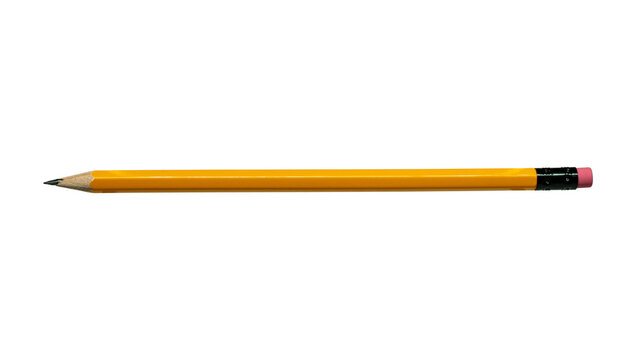 Yellow wooden pencil with eraser mockup