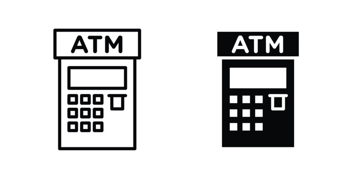 Atm icon symbol vector set. Design Illustrations