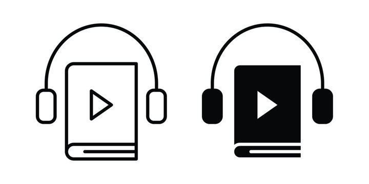 Audiobook icon symbol vector set. Design Illustrations