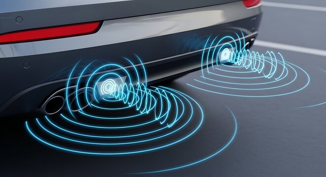 Car sensor technology parking assistance system.
