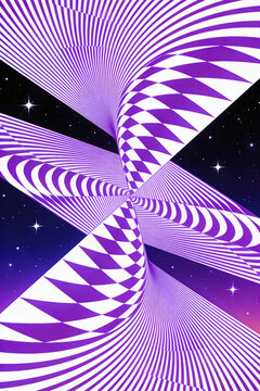 Abstract Geometric Purple Spiral Starry Sky Digital Art Image