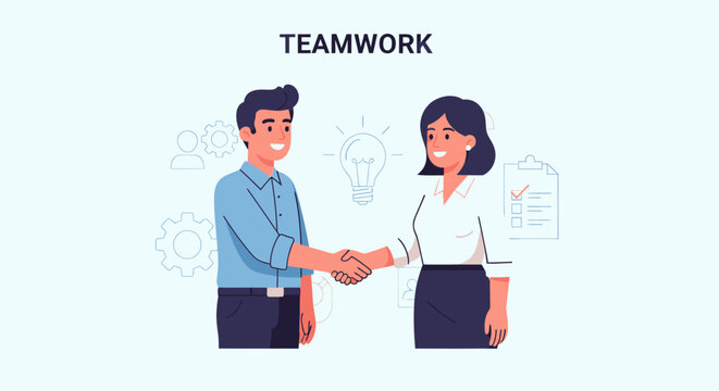 Business people shaking hands in teamwork.