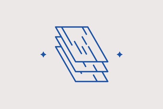 Stacks of wood planks line icon for timber storage and construction materials. Simple vector illustration for lumber yard websites and building supply retail apps.