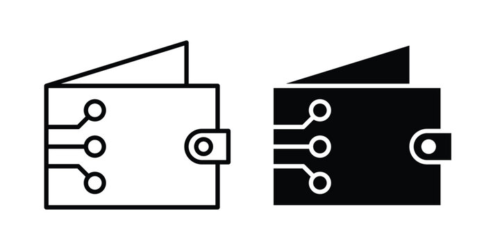 Cryptocurrency wallet icon symbol vector set. Design Illustrations