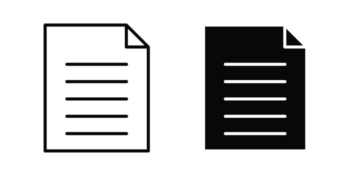 Document icon symbol vector set. Design Illustrations