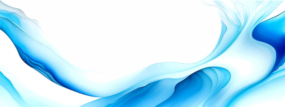 Vector Abstract blue flowing pattern on white backdrop. Captivating smooth lines and vibrant gradient design for elegant concept.