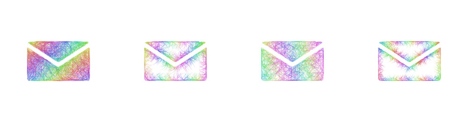 Rainbow color sketch email icon design set © David Zydd