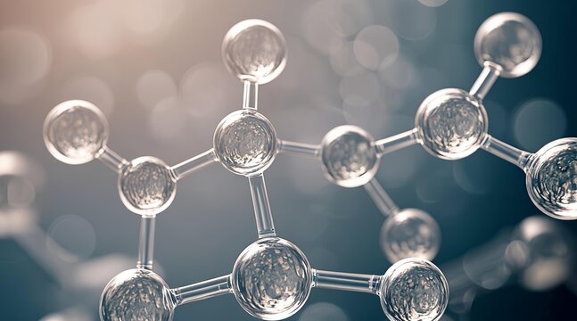Close-up of a molecular structure in a scientific laboratory setting