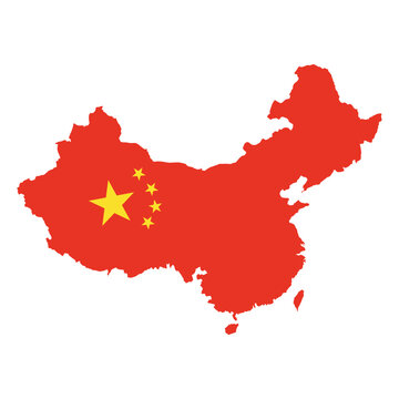 china map in flag vector design art on white background