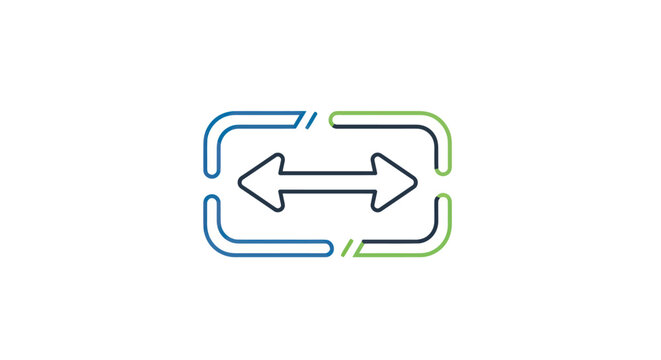 Double Arrow Exchange Icon with Connecting Lines - Business Concept