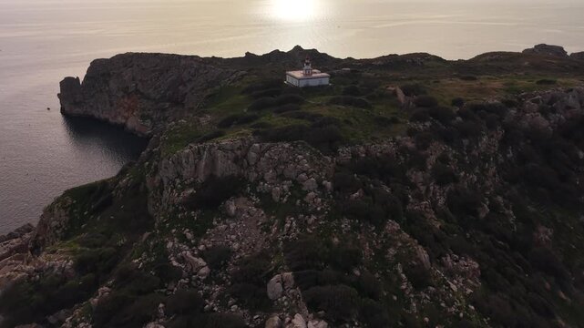 Faro de las islas Medas situado en L'Estartit, costa Brava, provincia de Gerona, Catalu&ntilde;a, Espa&ntilde;a. 