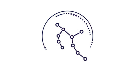 Taurus constellation icon, zodiac sign, astrology symbol, minimalist line art, star map © Mobil