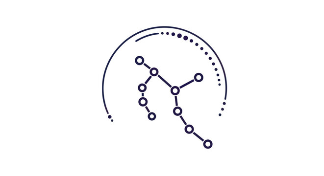 Taurus constellation icon, zodiac sign, astrology symbol, minimalist line art, star map
