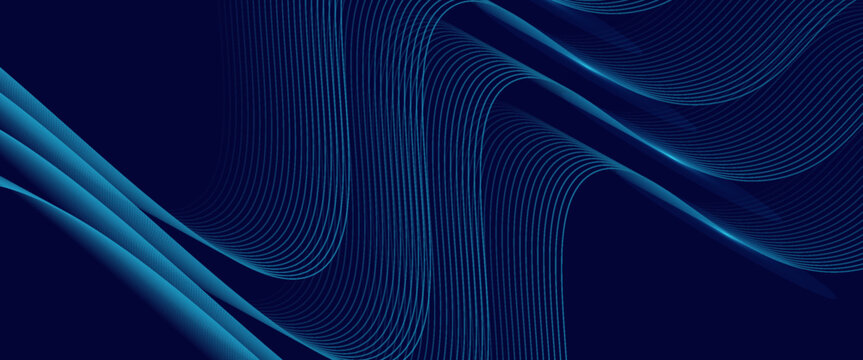 Abstract blue modern background with smooth lines. Dynamic waves. vector illustration.