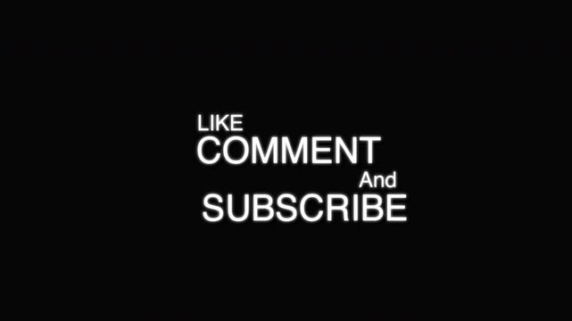 Like Comment Subscribe Kinetic Typography White Text On Black Background Loop For Social Media
