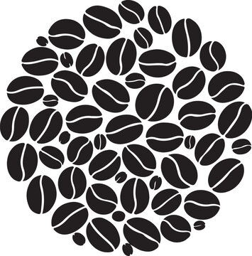 Black coffee beans on white background coffee bean pattern