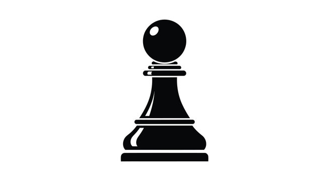 Black chess pawn silhouette on a white background isolated game piece vector illustration high quality professional detailed modern elegant stylish clean