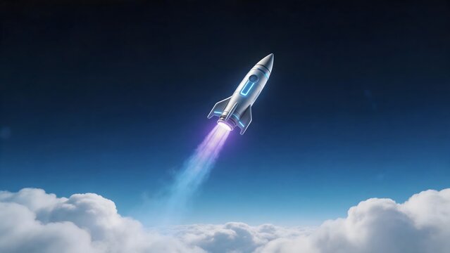 Rocket launching into space