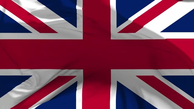 United Kingdom Flag Waving in Slow Motion Loop Animation