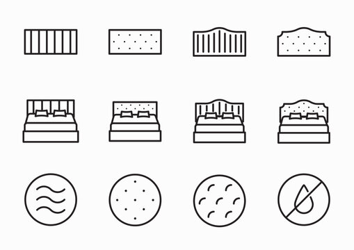 Headboard icon set