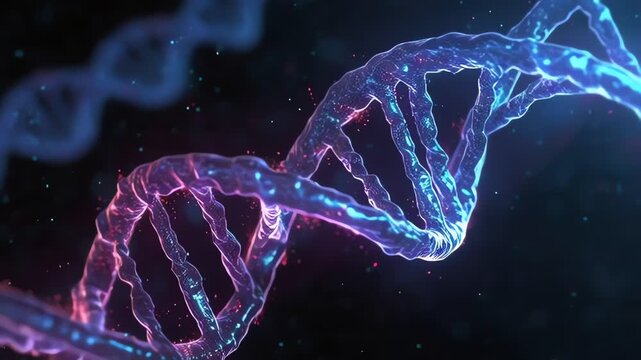 Stunning 3D Animation of DNA Double Helix Structure in a Microscopic View.