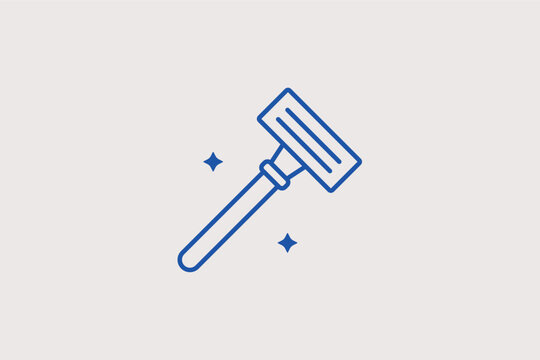 Manual razor for shaving line icon for hair removal and personal grooming. Clean vector illustration for men's care products and barber shop service icons.