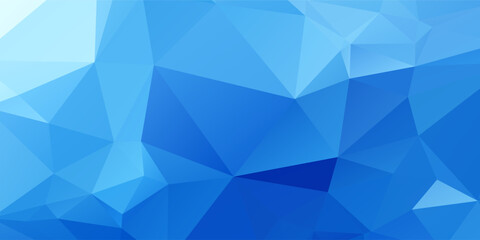Fototapeta premium Abstract Blue Low Poly Background With Geometric Triangles For Modern Design And Technology Projects