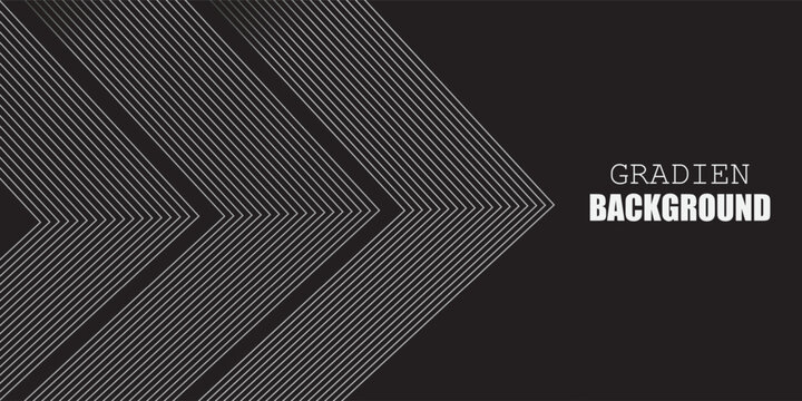 Minimal Black Gradient Background With Geometric White Line Arrows and Modern Abstract Design,eps10