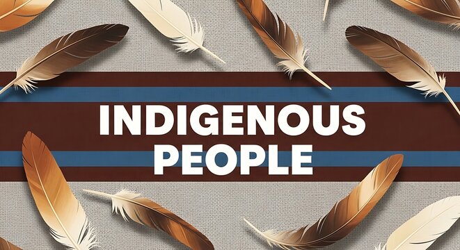 Indigenous people a celebration of culture and heritage with feather imagery