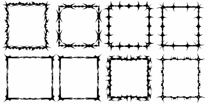 ornate gothic frames black vector illustration on white background