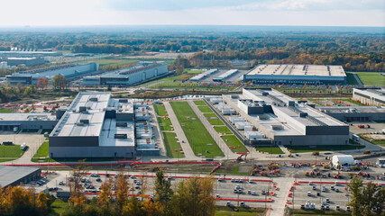 Naklejka premium Aerial view modern data center campus infrastructure