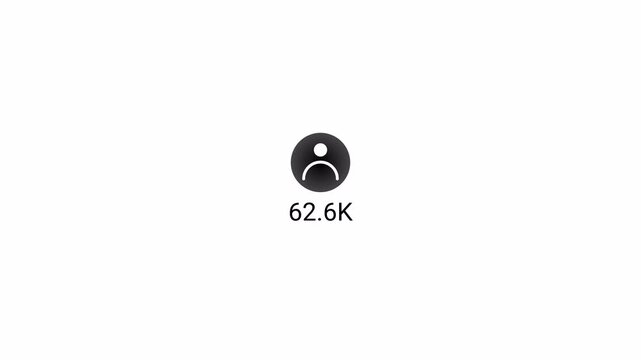 Social media activity counter,Animated one lac incoming followers counter video, 100K followers 4k background animation,counting up to 100,000 people on alpha channel, 100k Subscriber counter